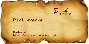 Piri Avarka névjegykártya